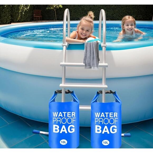 2 Pcs Universal Pool Step Weights,10L 500D PVC Waterproof Swimming Pool Ladder W - Picture 3 of 3